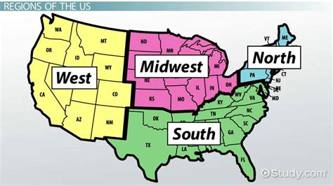 map of the United States regions